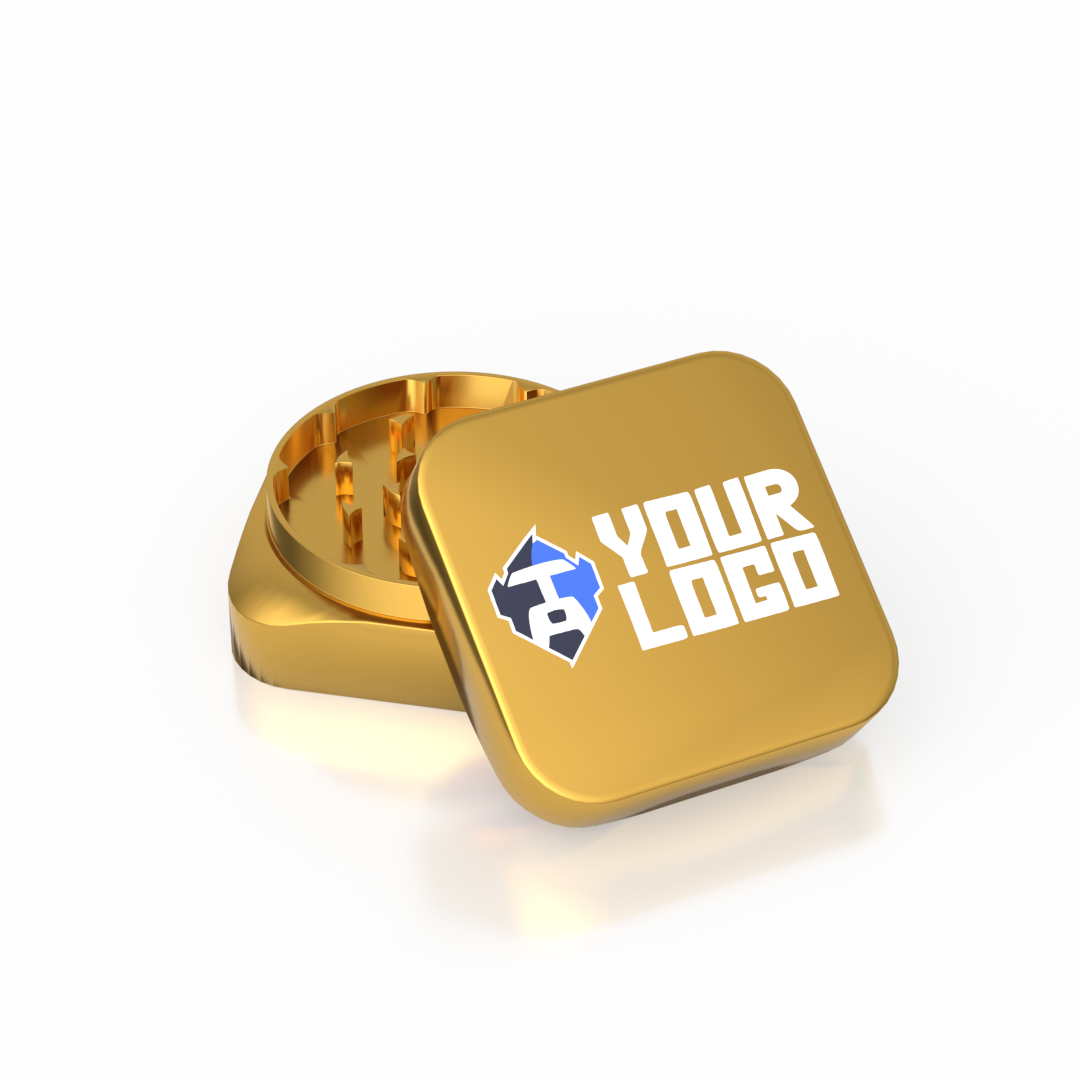 Square Aluminum Grinder — Gold